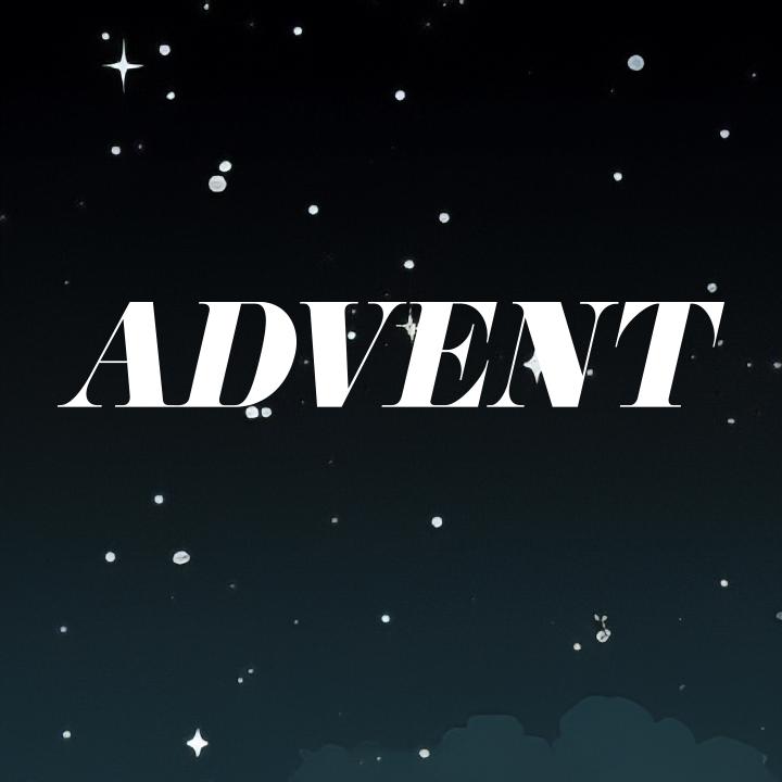 starry night with the word advent written across