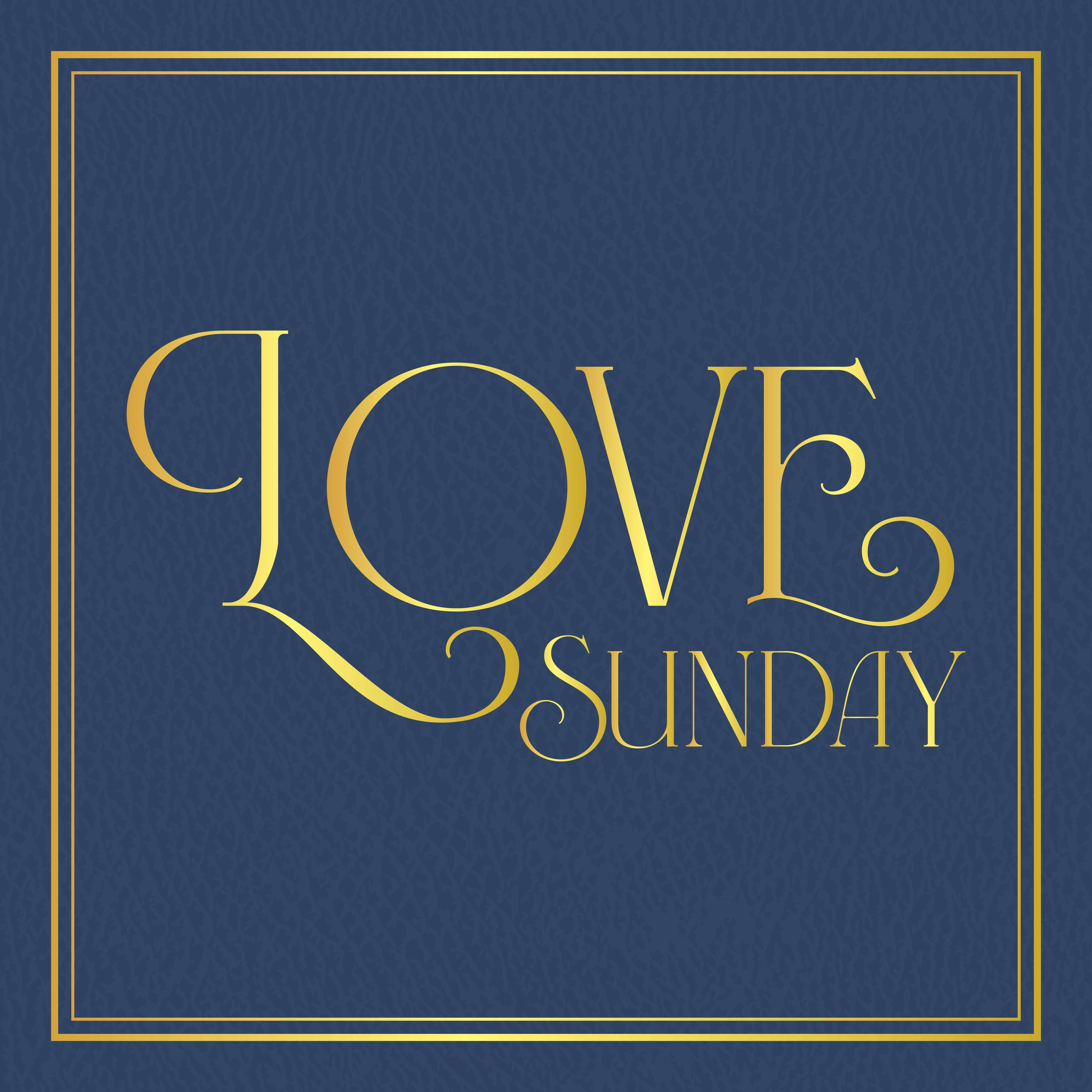 navy leather book cover with Love Sunday written across in gold