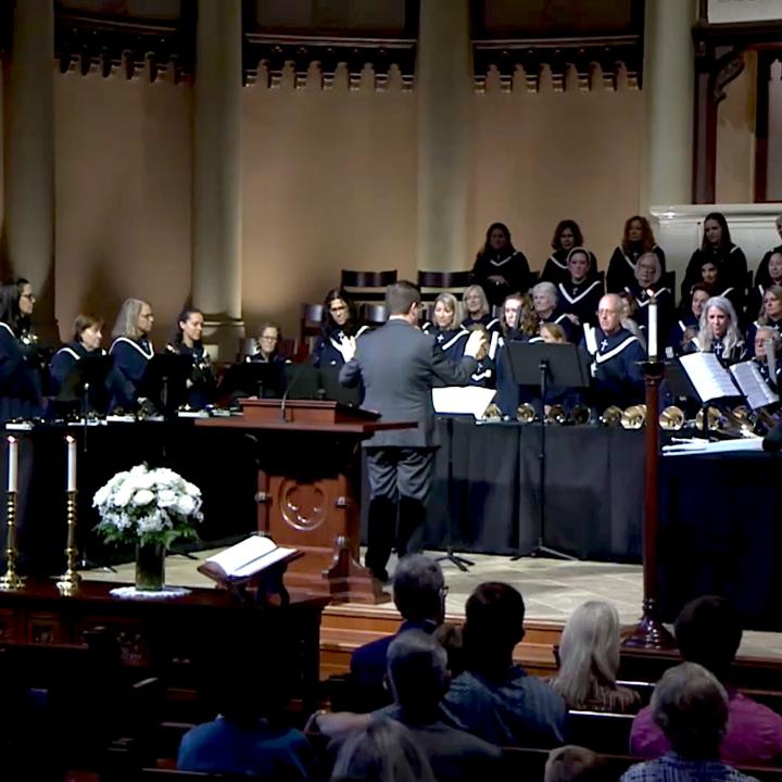 South Main Bronze handbell choir ringing in worship