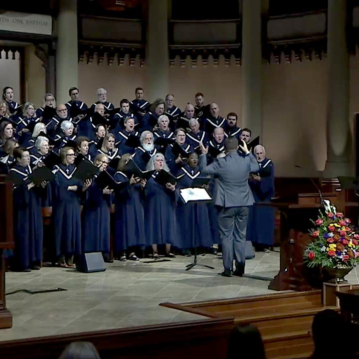 Sanctuary Choir singing in worship