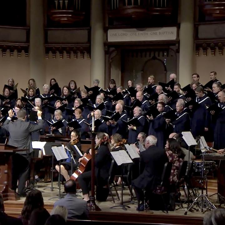 south main sanctuary choir and orchestra performing in worship