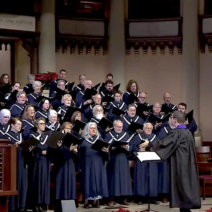 Sanctuary Choir singing in worship