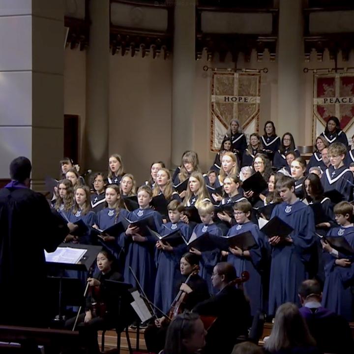 Tribe and Youth Choir singing in Advent Worship