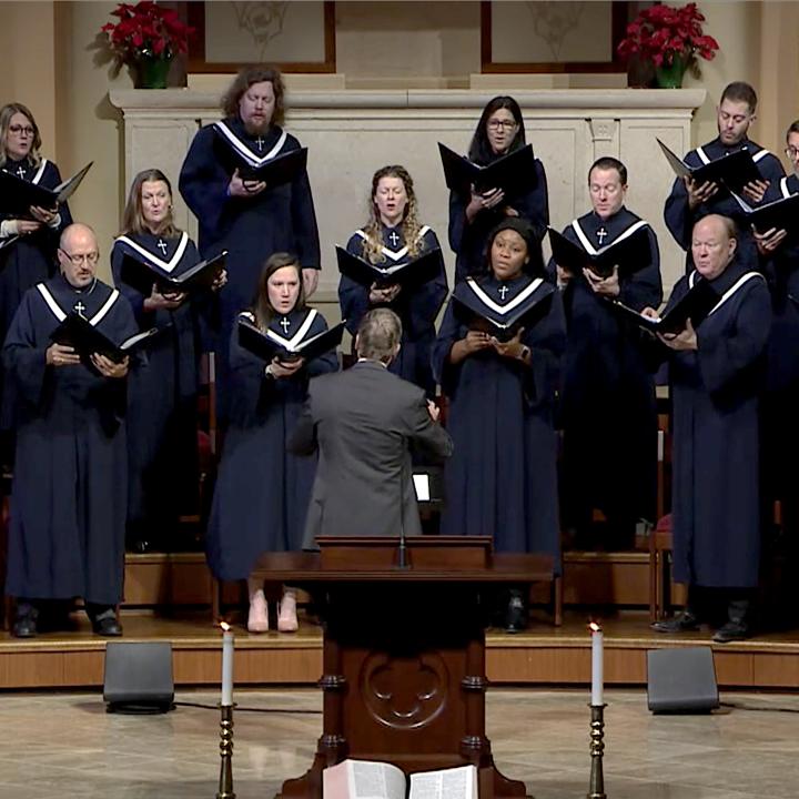 chamber choir singing during worship