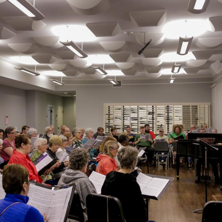 Sanctuary Choir rehearsing