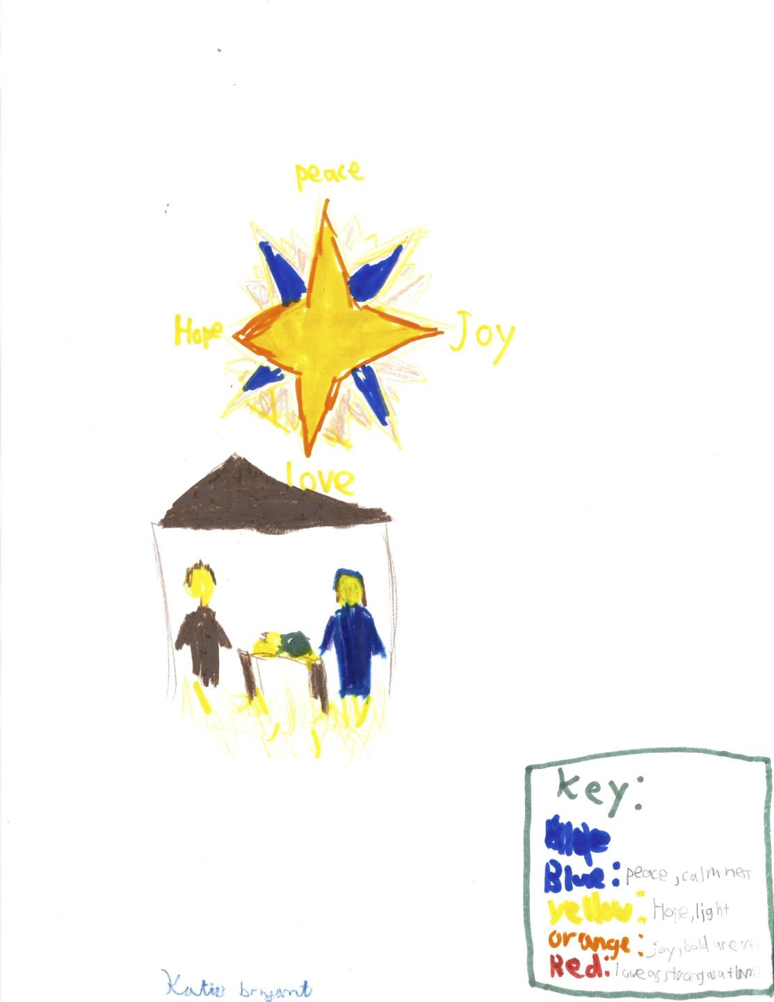 drawing of a nativity scene by a child