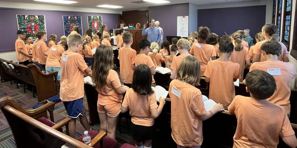 Children attending Little Church service