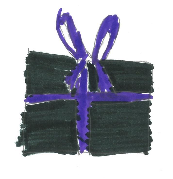 drawing of a present by a child