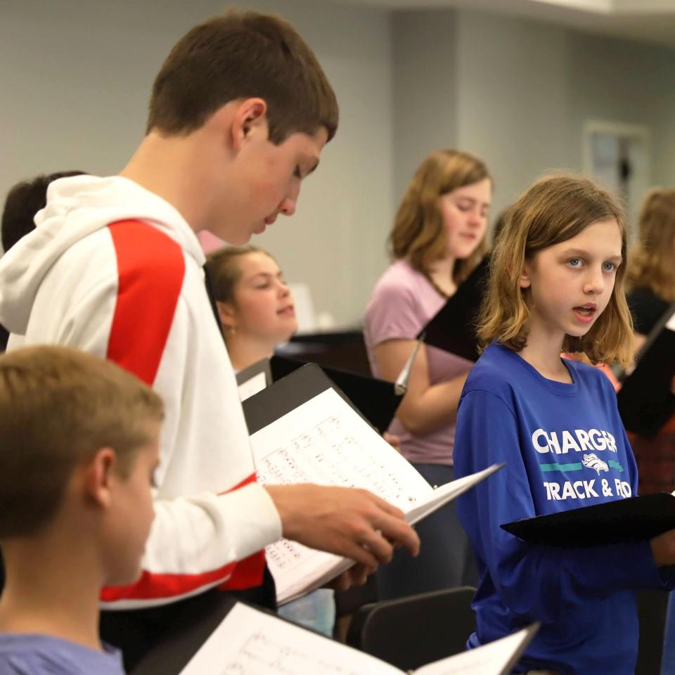 Kids in the 527 Tribe rehearse in the Tribe choir